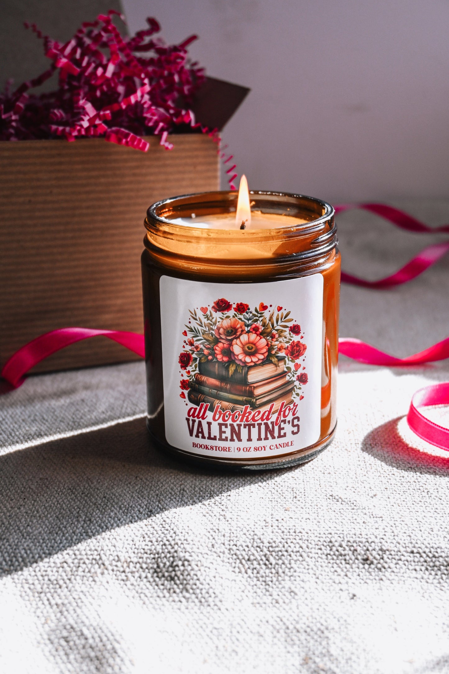All Booked for Valentines Candle | 8 oz Bookstore Soy Candle | Bookish Valentines Scented Candle for Her The Gift Gala Shop Candle Co.