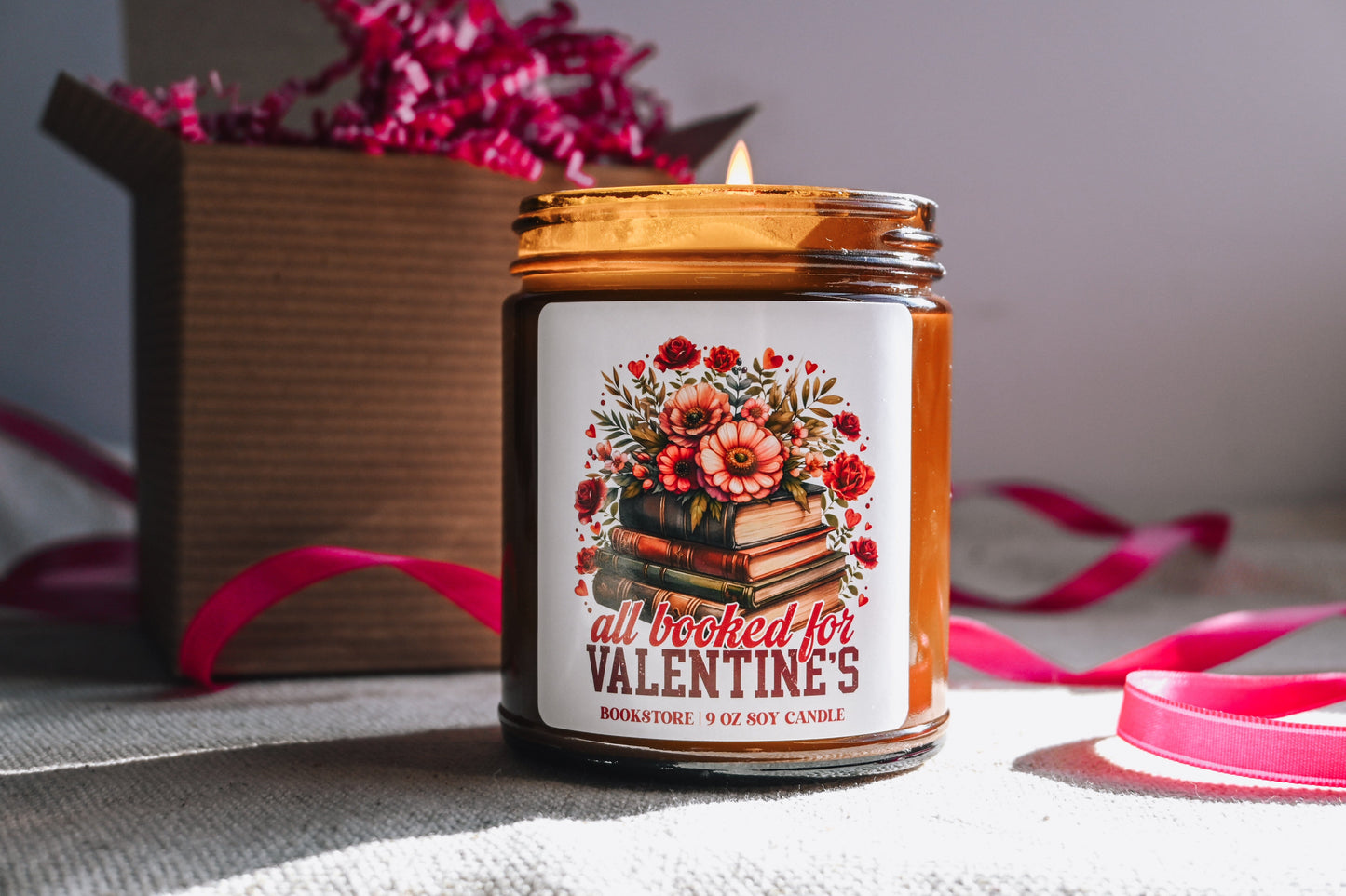 All Booked for Valentines Candle | 8 oz Bookstore Soy Candle | Bookish Valentines Scented Candle for Her The Gift Gala Shop Candle Co.