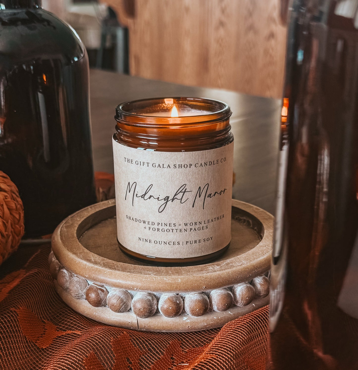 Amber 9 oz Soy Candle | Cozy Autumn & Halloween Home Decor Candle | Non-Toxic Soy Wax The Gift Gala Shop Candle Co.
