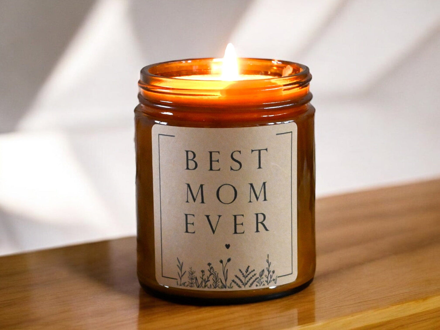 Amber Jar Best Mom Ever Scented Soy Candle, Non-Toxic, Handmade Candle, Unique Gift for New Moms, Mothers Day, & Mama's Birthday, Mood Enhancing Candle The Gift Gala Shop Candle Co.