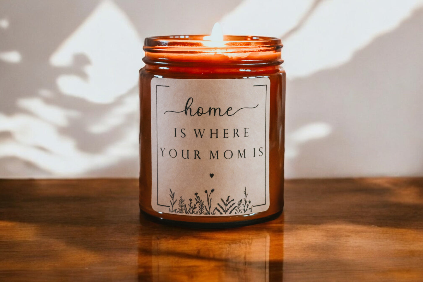 Amber Jar Home is Where Your Mom Is Scented Soy Candle | Non-Toxic, Handmade Candle | Useful Gift for New Moms, Mothers Day, & Birthday | Mood Enhancing Candle The Gift Gala Shop Candle Co.