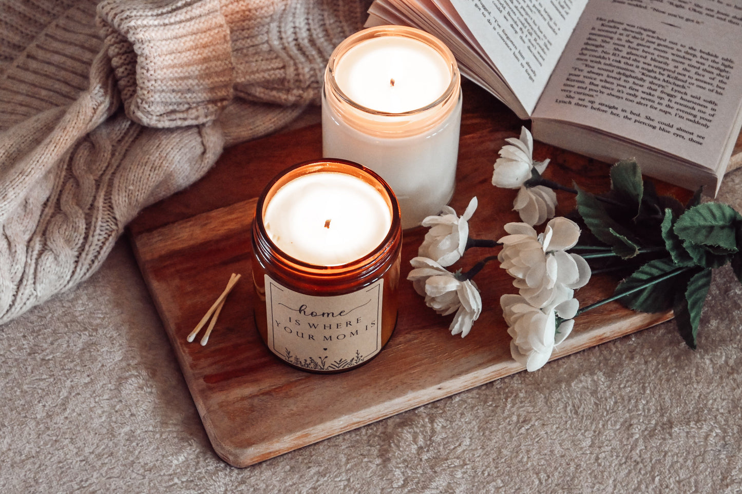 Amber Jar Home is Where Your Mom Is Scented Soy Candle | Non-Toxic, Handmade Candle | Useful Gift for New Moms, Mothers Day, & Birthday | Mood Enhancing Candle The Gift Gala Shop Candle Co.