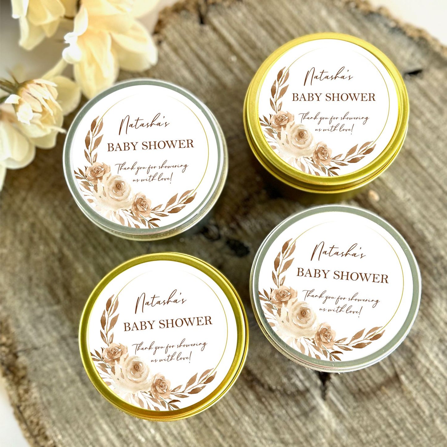Baby Shower Favors for Guests in Bulk | Neutral Boho Baby Shower Candle Favors Candle Favors The Gift Gala Shop Candle Co.