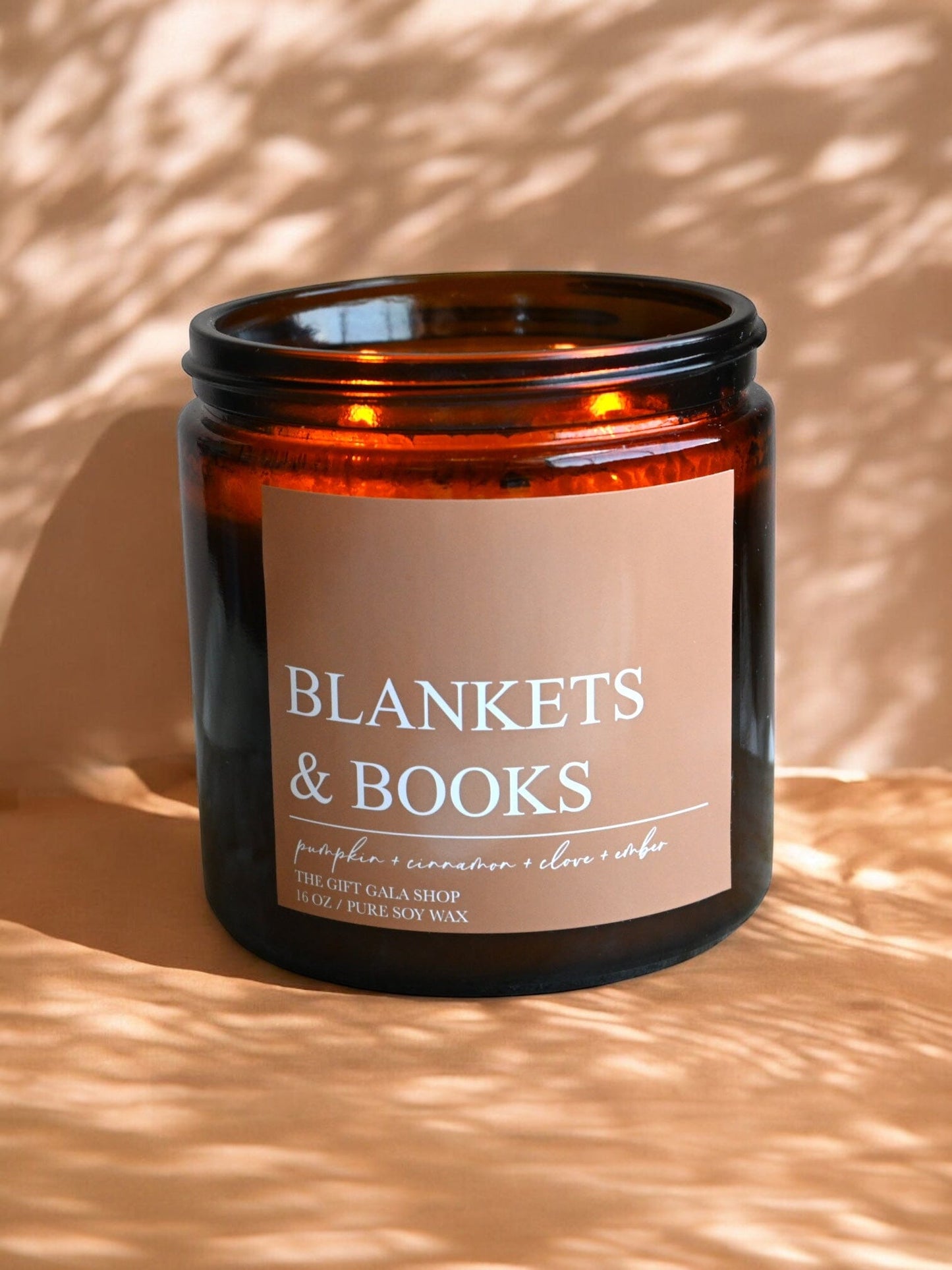 Blankets and Books Fall Candle – Pumpkin, Cinnamon & Embers | Woven Autumn Collection | 16 oz Soy Candle Soy candle The Gift Gala Shop Candle Co.
