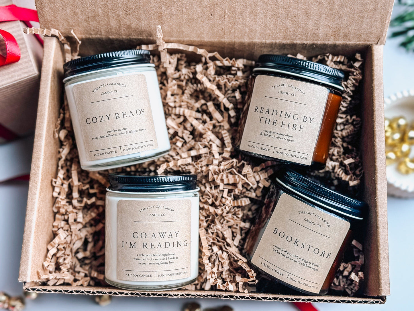 Book Lover Candle Gift Set | Candle Set of 4 | Bookish Gift for Christmas | Handmade Scented Candles The Gift Gala Shop Candle Co.
