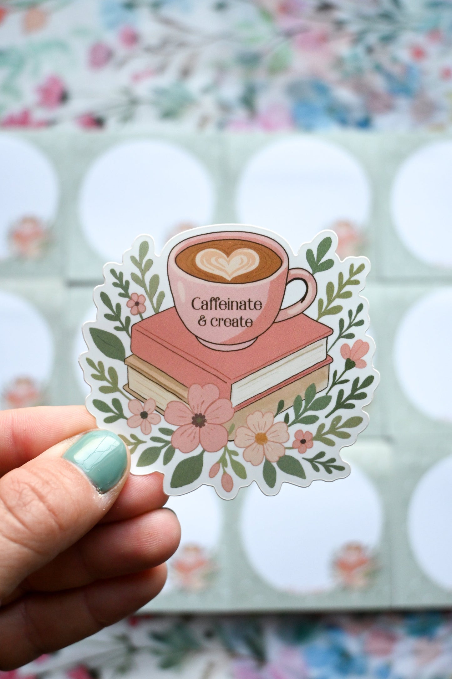 Caffeinate & Create Vinyl Sticker - Motivational Small Business Sticker The Gift Gala Shop Candle Co.