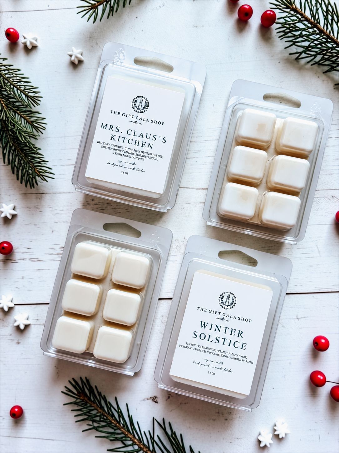 Christmas Wax Melts | Soy Wax Tarts for Wax Melters & Lamps | Flameless Holiday Fragrance | Nostalgic Christmas Scents The Gift Gala Shop Candle Co.