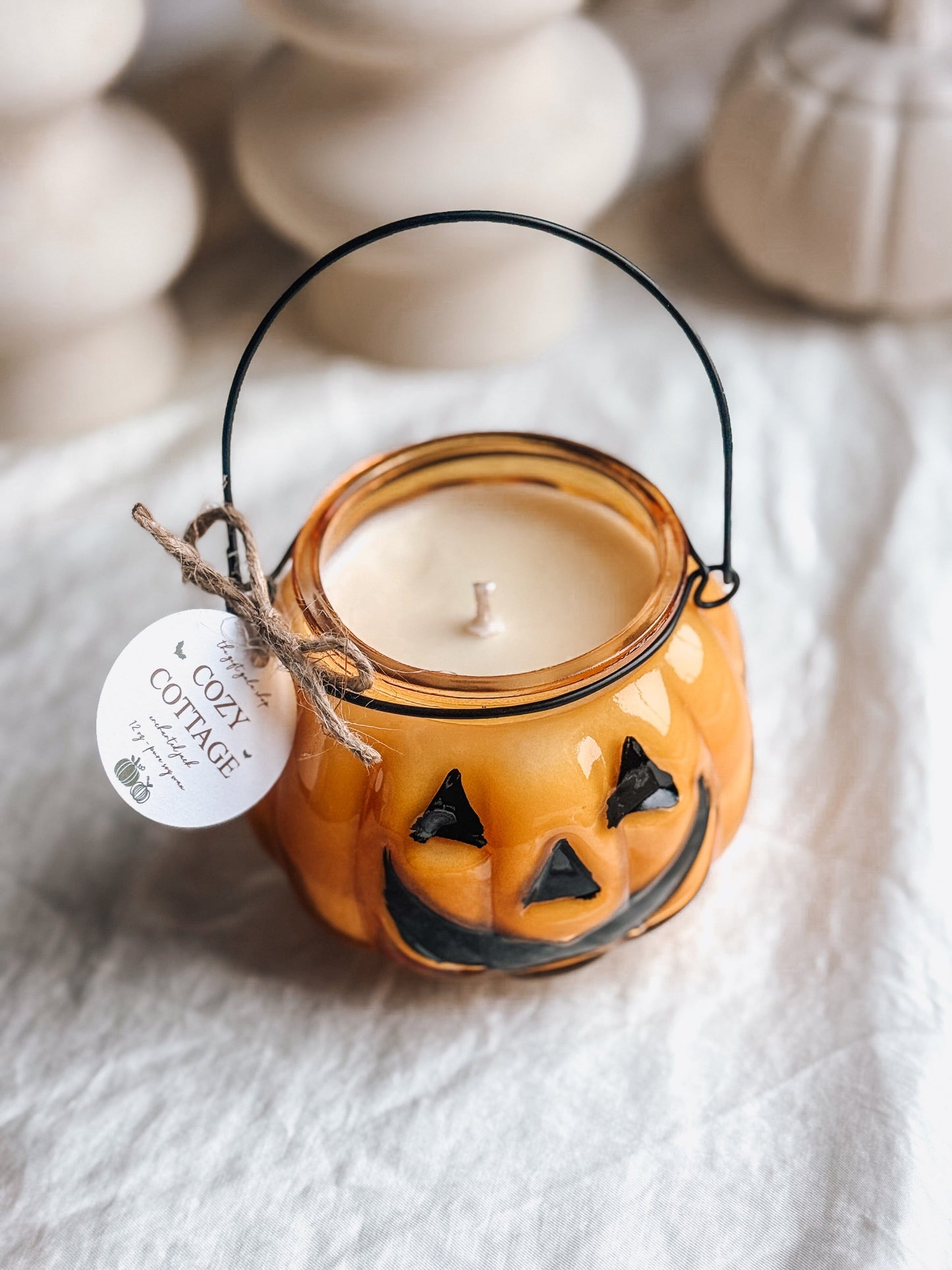 Cozy Cottage Pumpkin Candle – Hand-Poured Soy Jack-o’-Lantern - Apple Pie, Cinnamon & Vanilla Fall Candle The Gift Gala Shop Candle Co.