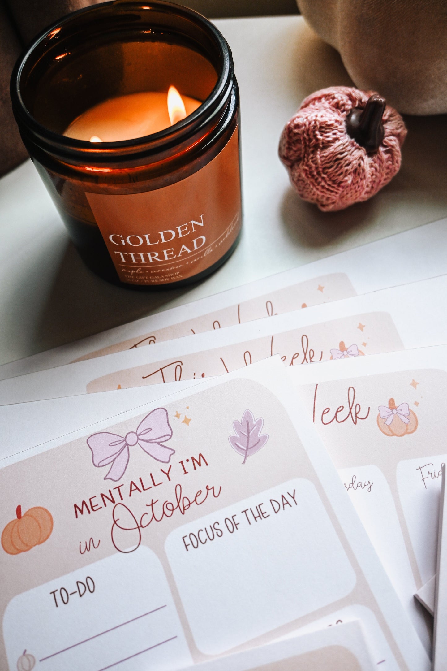 Cute Halloween Daily Planner Notepad 8" x 5.5" - Fall Aesthetic Stationery - Mentally Im In October Notepad The Gift Gala Shop Candle Co.