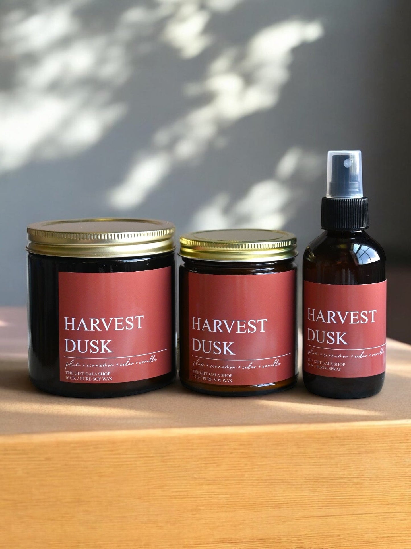 Fall Scented Soy Candle – Harvest Dusk (Plum, Vanilla & Cedar) | Woven Autumn Collection | 16 oz Soy candle The Gift Gala Shop Candle Co.