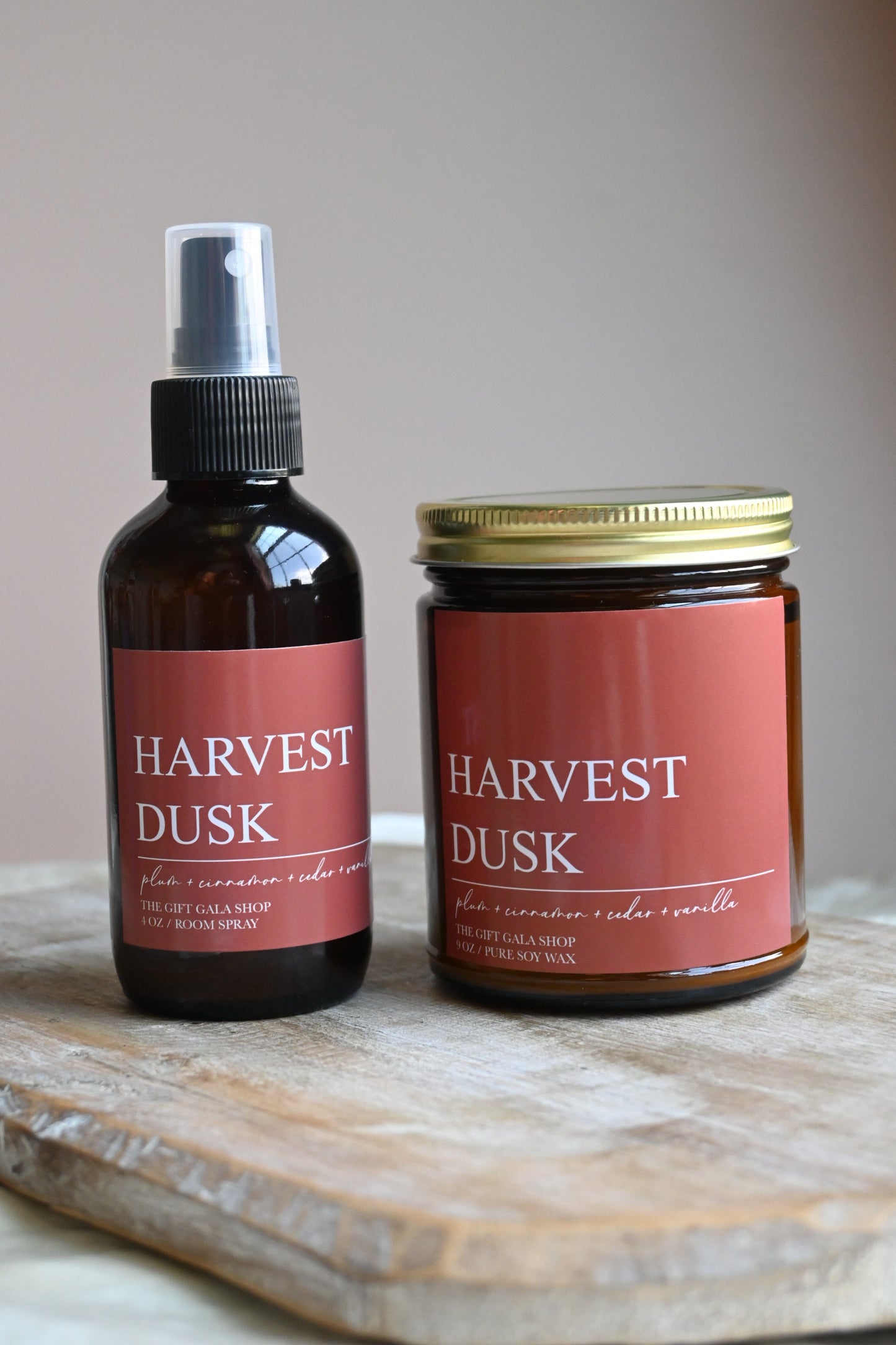 Fall Scented Soy Candle – Harvest Dusk (Plum, Vanilla & Cedar) | Woven Autumn Collection | 9 oz Soy candle The Gift Gala Shop Candle Co.