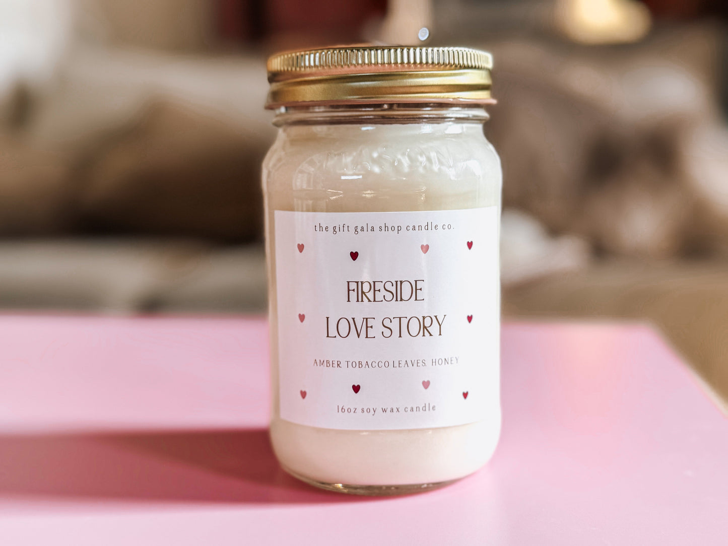 Fireside Love Story Candle – 16 oz Valentine’s Soy Candle | Romantic Gift for Him or Her | Handmade Farmhouse Decor The Gift Gala Shop Candle Co.