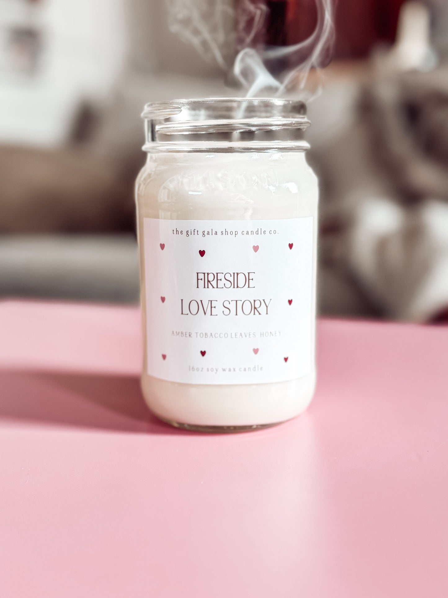 Fireside Love Story Candle – 16 oz Valentine’s Soy Candle | Romantic Gift for Him or Her | Handmade Farmhouse Decor The Gift Gala Shop Candle Co.