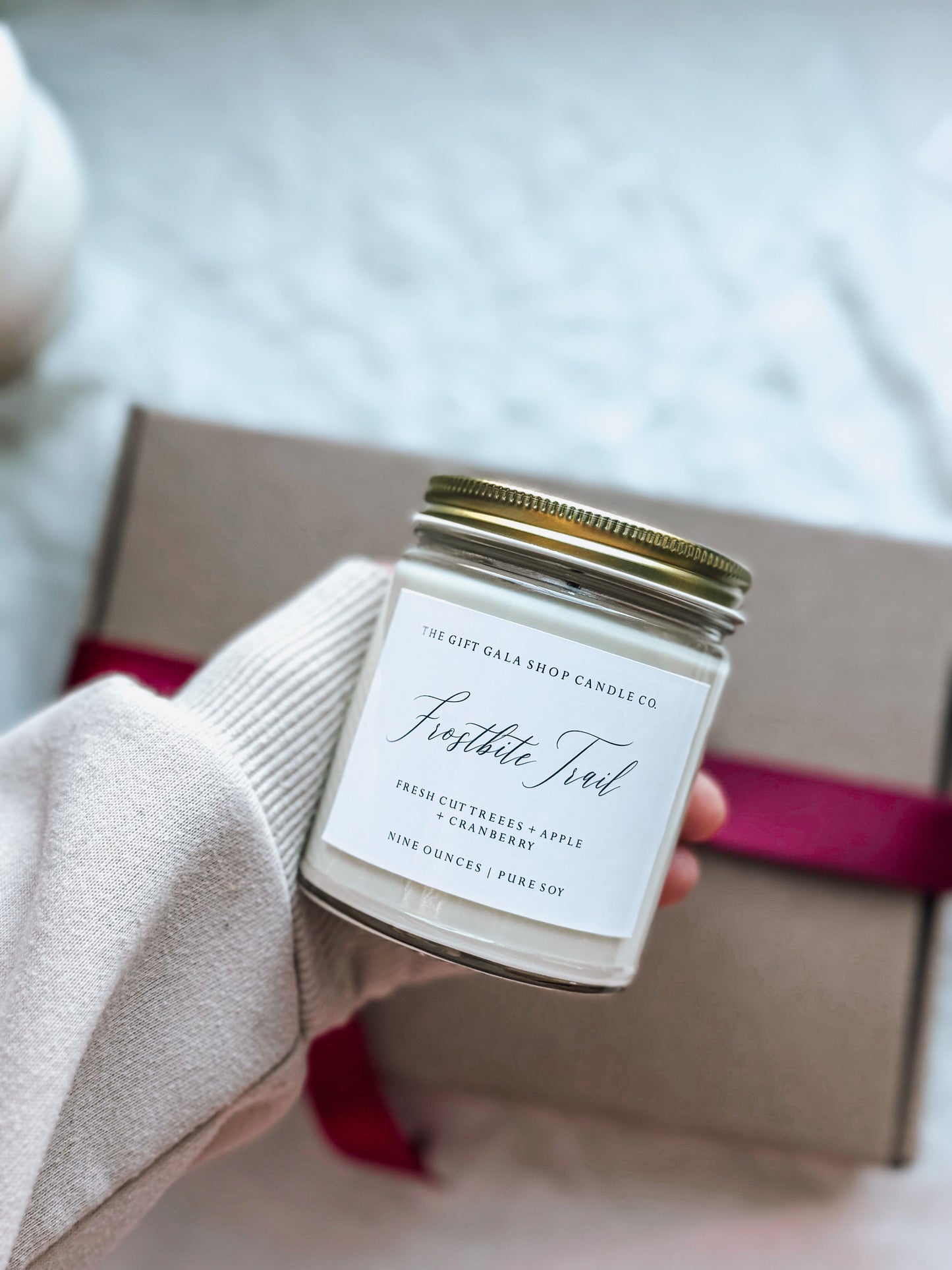 Frostbite Trail Christmas Candle | Fresh Cut Trees & Cranberry Soy Candle | Non-Toxic Winter Candle Gift The Gift Gala Shop Candle Co.