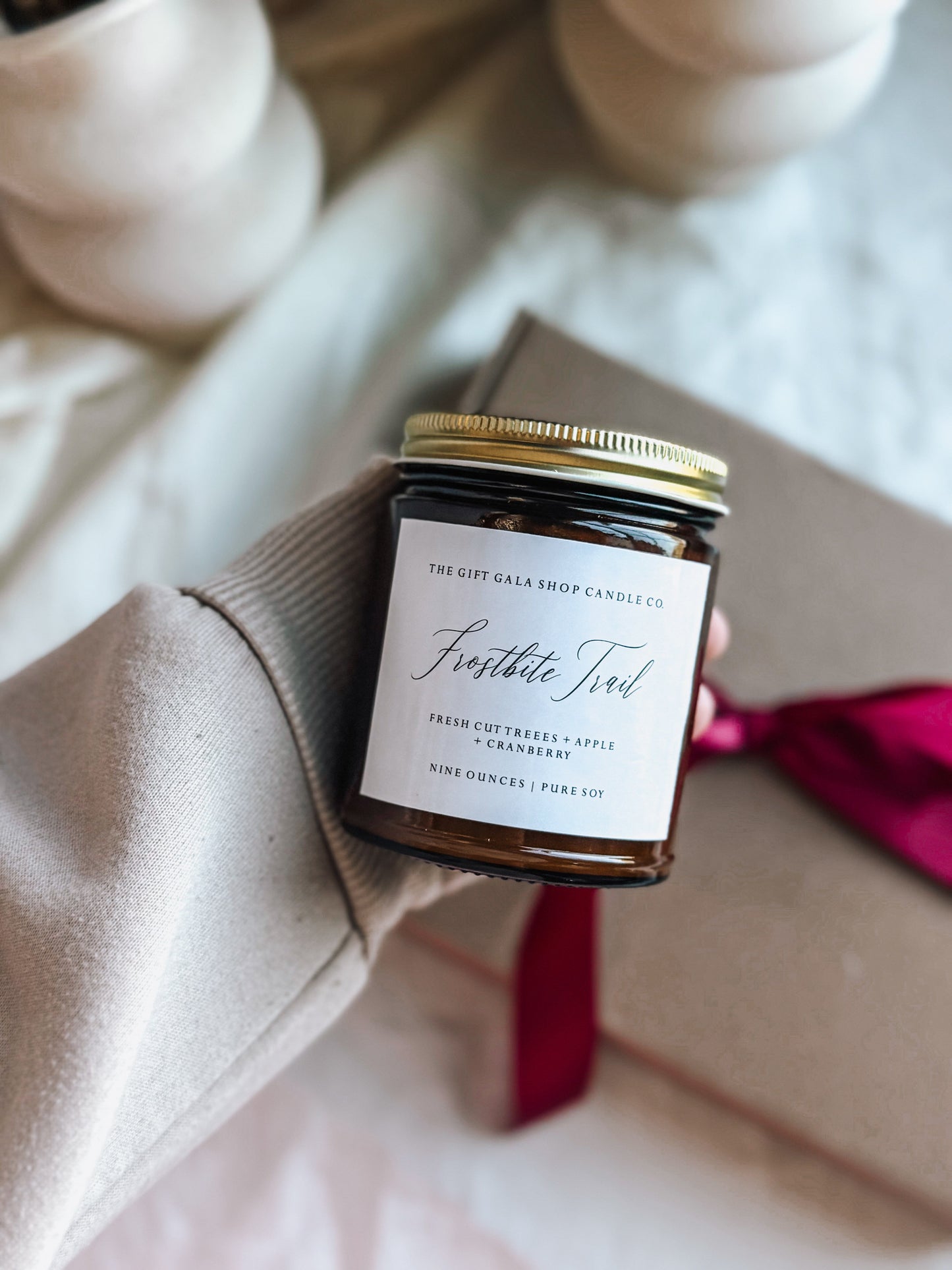 Frostbite Trail Christmas Candle | Fresh Cut Trees & Cranberry Soy Candle | Non-Toxic Winter Candle Gift The Gift Gala Shop Candle Co.