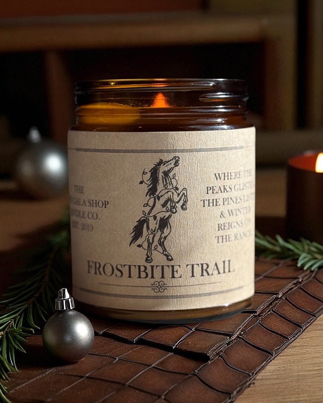 "Frostbite Trail” Western Candles | Rustic Holiday Candles The Gift Gala Shop Candle Co.