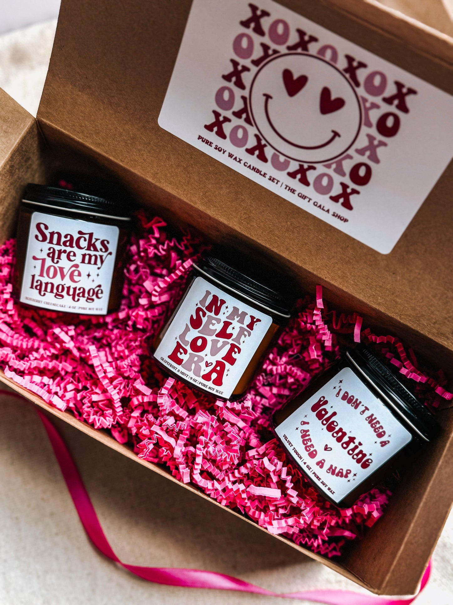 Galentines Day Candle Gift Set | Soy Candle Set of 3 | Handmade Scented Candles | Valentines Candle Gift Box The Gift Gala Shop Candle Co.