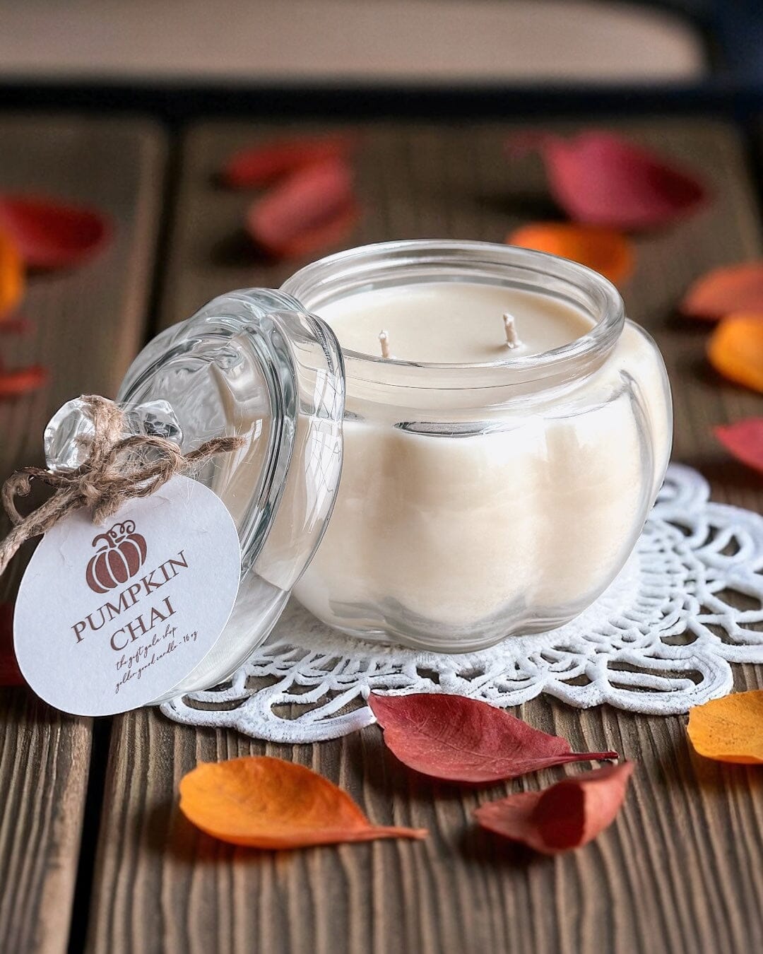 Golden Gourd Candle – 16 oz Clear Pumpkin Soy Candle | Pumpkin Chai | Pumpkin Spice Cardamom Brown Sugar & Vanilla | Cozy Fall Home Decor The Gift Gala Shop Candle Co.