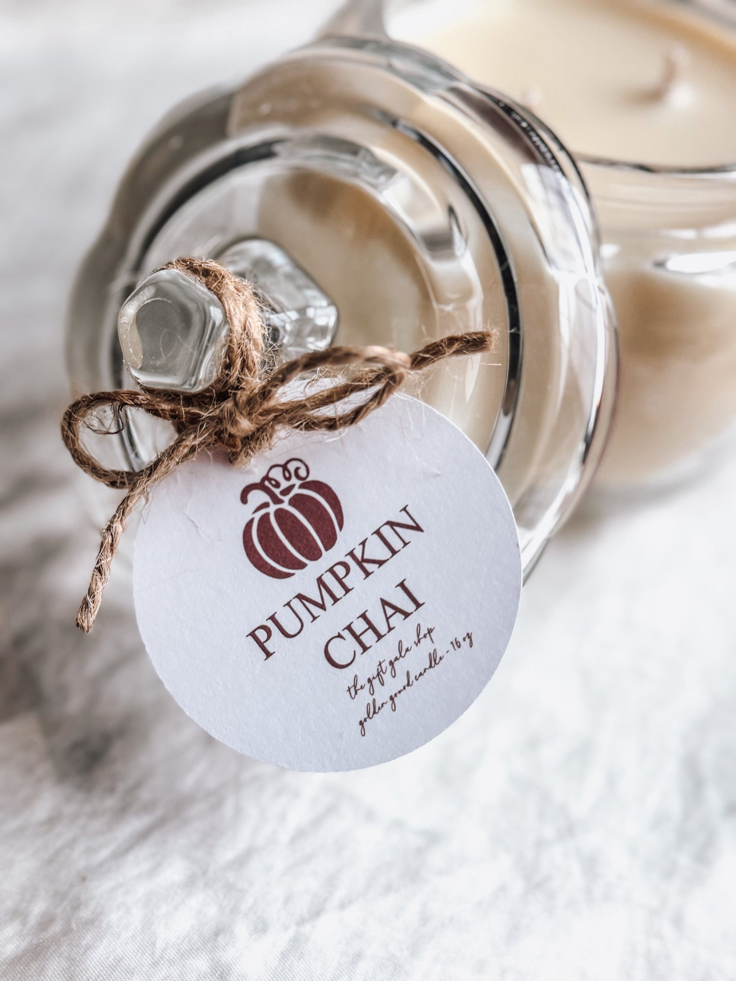 Golden Gourd Candle – 16 oz Clear Pumpkin Soy Candle | Pumpkin Chai | Pumpkin Spice Cardamom Brown Sugar & Vanilla | Cozy Fall Home Decor The Gift Gala Shop Candle Co.