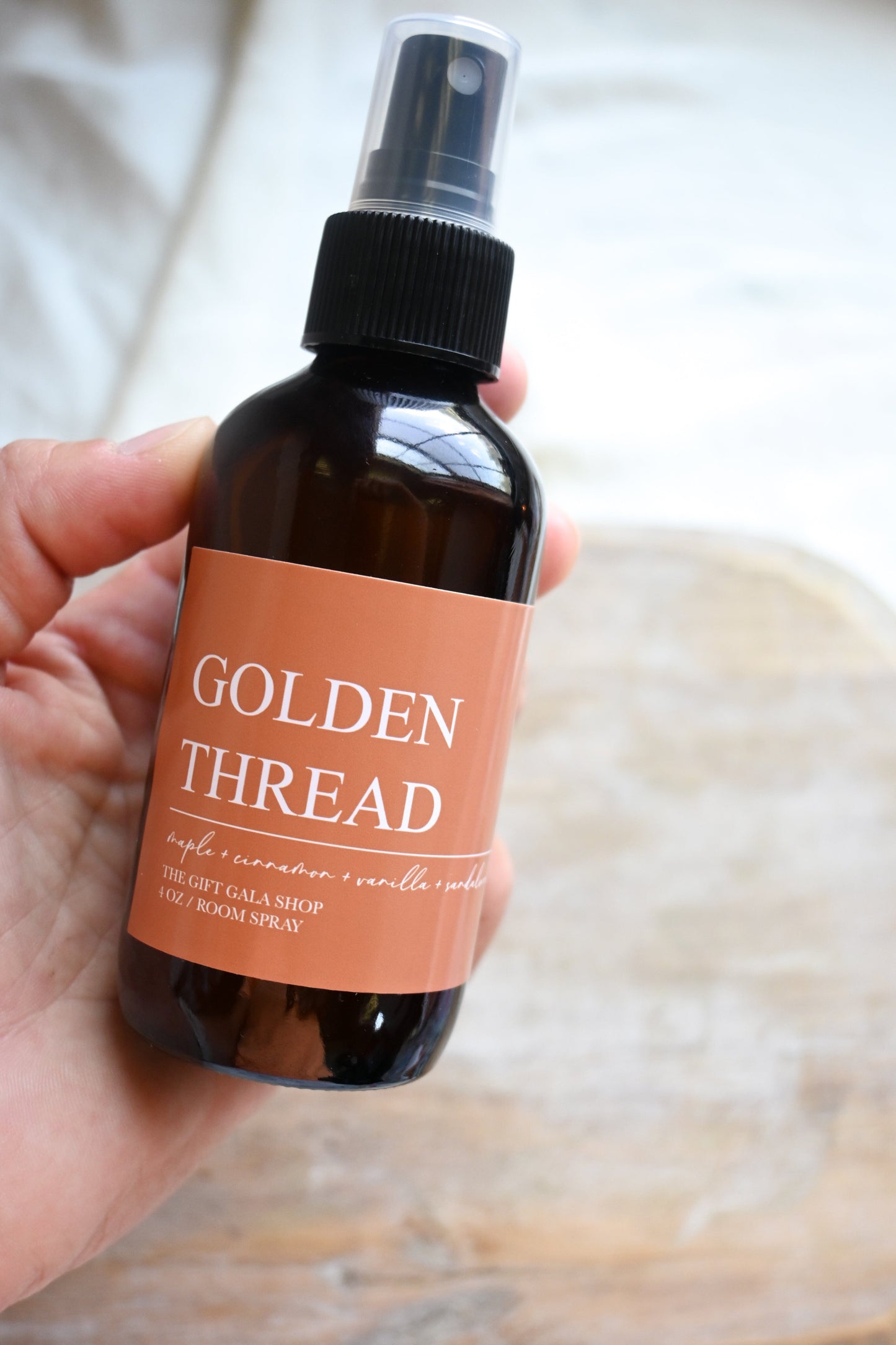 Golden Thread Fall Room Spray – Maple, Cinnamon & Vanilla Ambrette | Warm Gourmand Autumn Mist | Non-Toxic Linen & Room Spray room spray The Gift Gala Shop Candle Co.