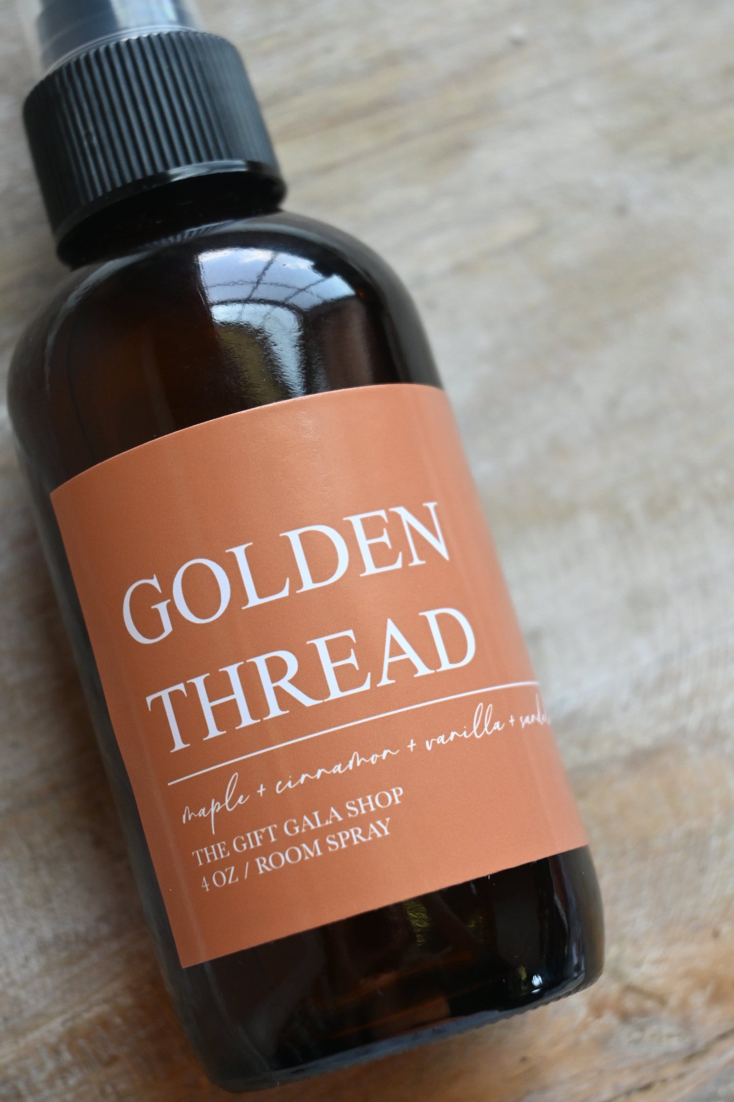 Golden Thread Fall Room Spray – Maple, Cinnamon & Vanilla Ambrette | Warm Gourmand Autumn Mist | Non-Toxic Linen & Room Spray room spray The Gift Gala Shop Candle Co.