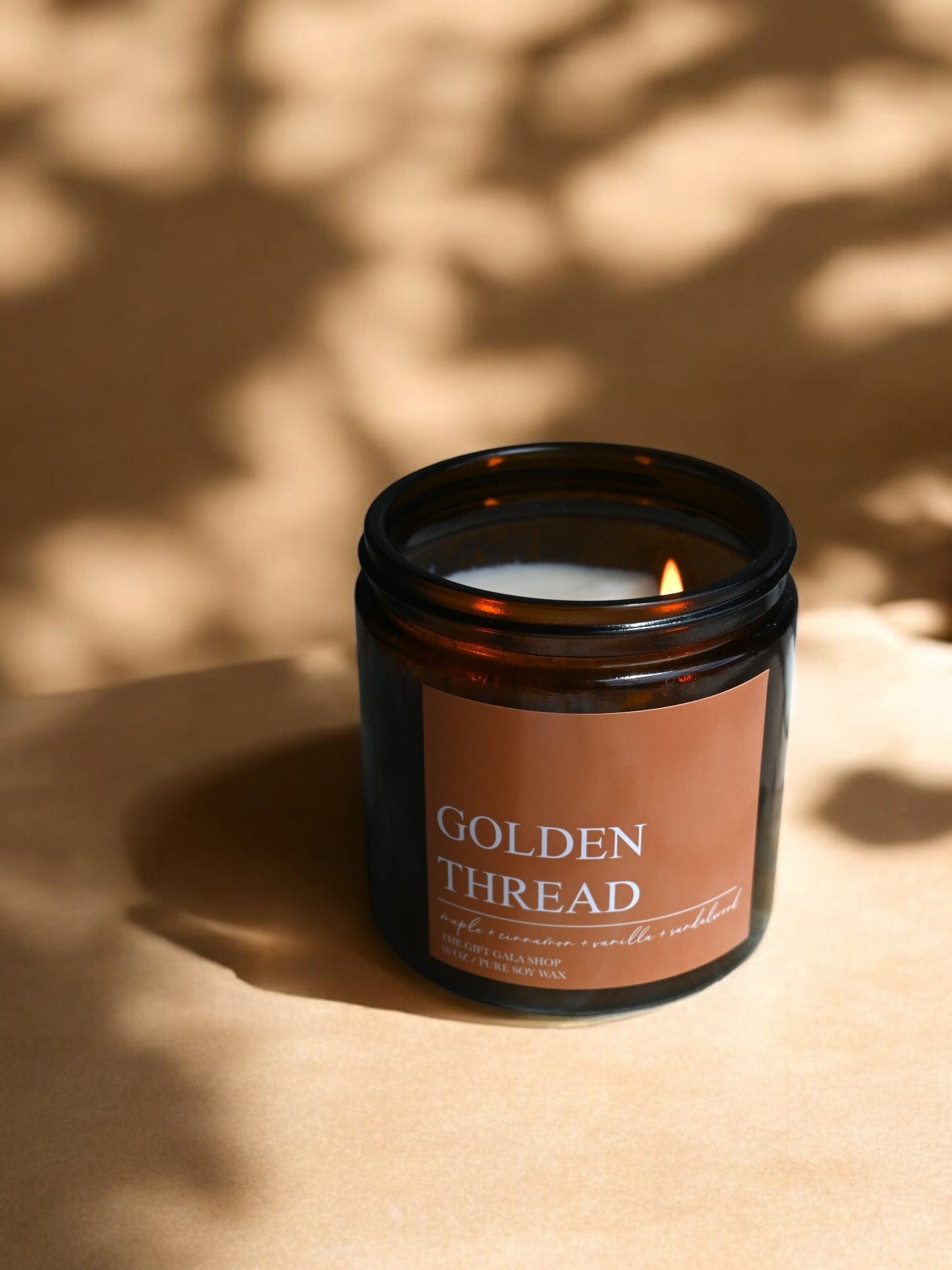 Golden Thread Fall Soy Candle – Maple, Cinnamon & Vanilla | Woven Autumn Collection | 16 oz Soy candle The Gift Gala Shop Candle Co.