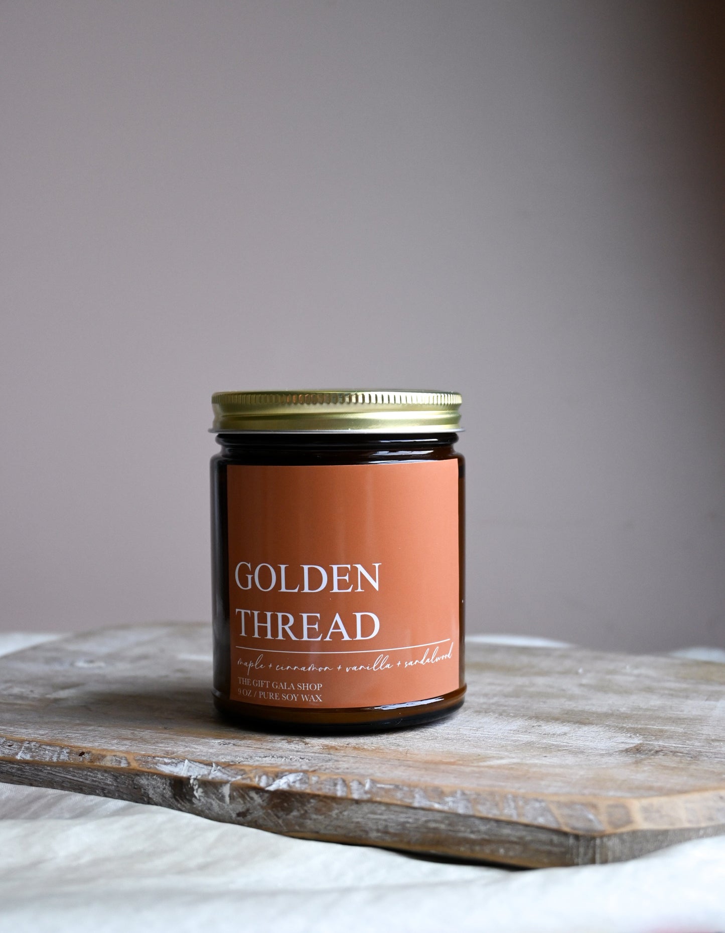Golden Thread Fall Soy Candle – Maple, Cinnamon & Vanilla | Woven Autumn Collection | 9 oz Soy candle The Gift Gala Shop Candle Co.