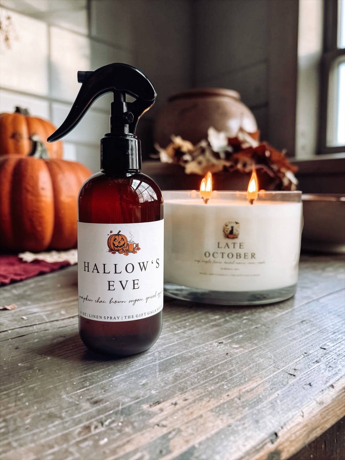 Halloween Linen Spray | Autumn Home Fragrance | 8 oz Handcrafted Room & Fabric Spray | Cozy Spooky Scents The Gift Gala Shop Candle Co.