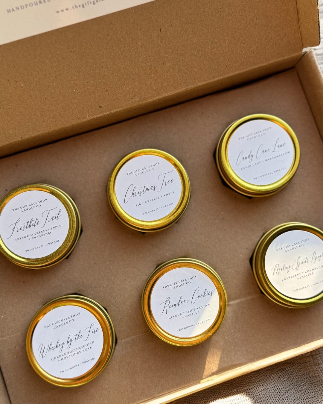 Holiday Discovery Box Candle Set | Candle Testers | Christmas Scented Candles The Gift Gala Shop Candle Co.