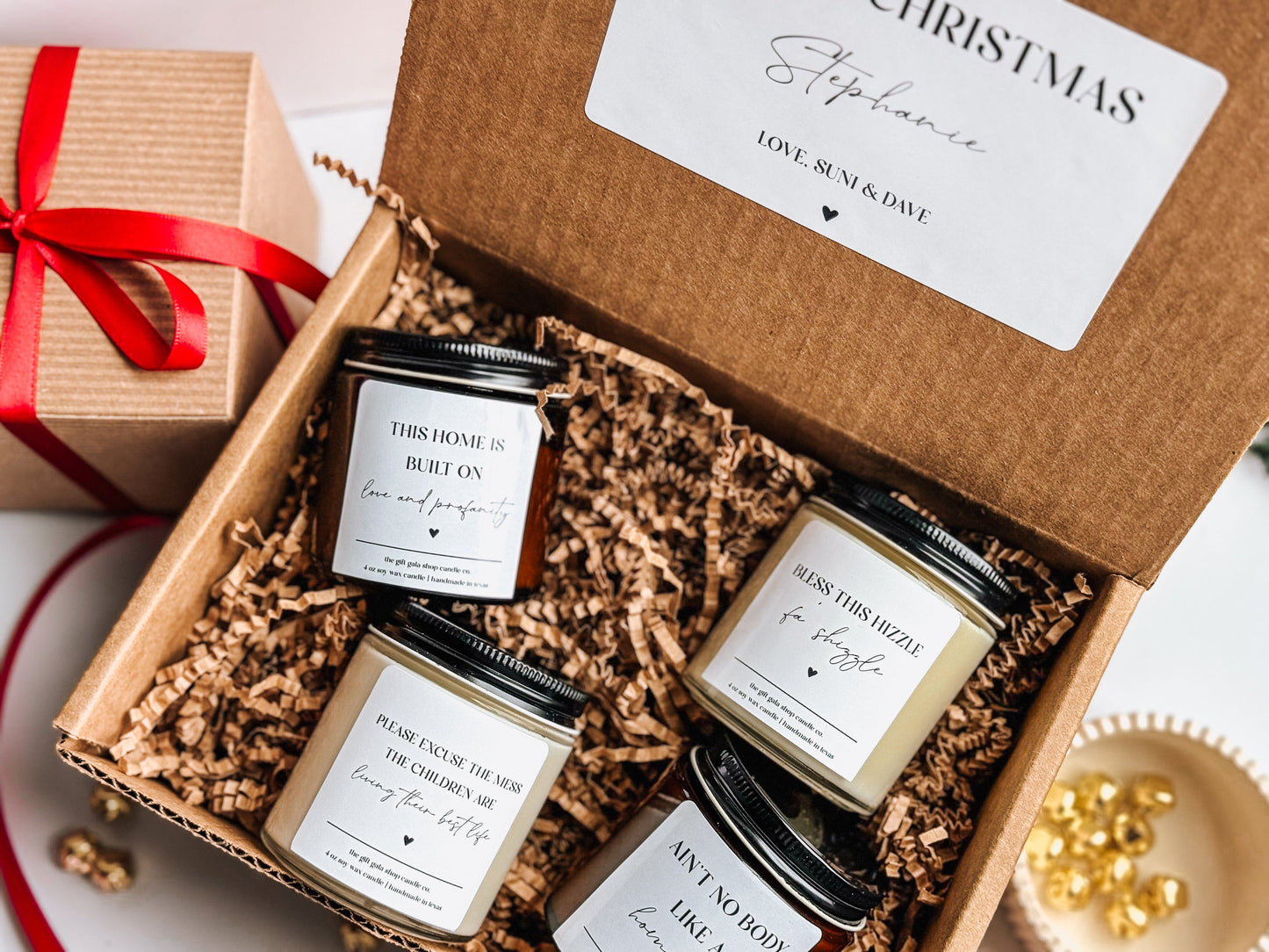 Homebody Gift Box | Candle Set of 4 | SAHM Gift for Christmas | Handmade Scented Candles The Gift Gala Shop Candle Co.