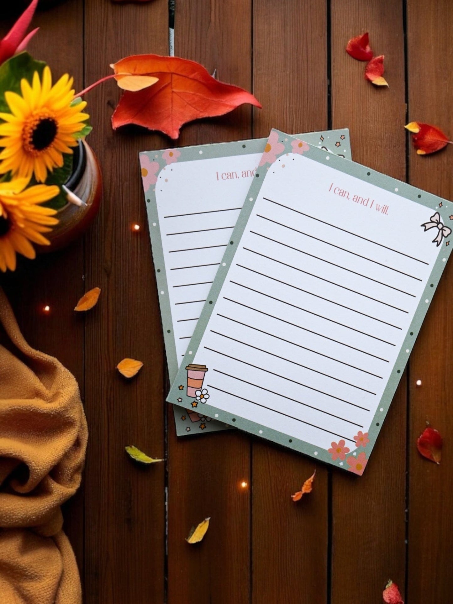 I Can and I Will Notepad 4.25" x 5" - Motivational Notepad - Cute Stationery - Small Business Notepad The Gift Gala Shop Candle Co.