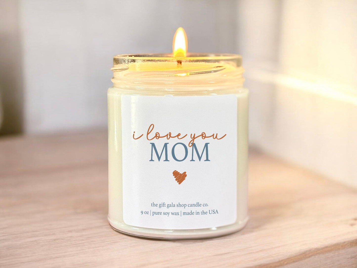 I Love You Mom Scented Candle, Handmade 8 oz Non-Toxic Candle, Personalized Gift Box for Mothers Day The Gift Gala Shop Candle Co.