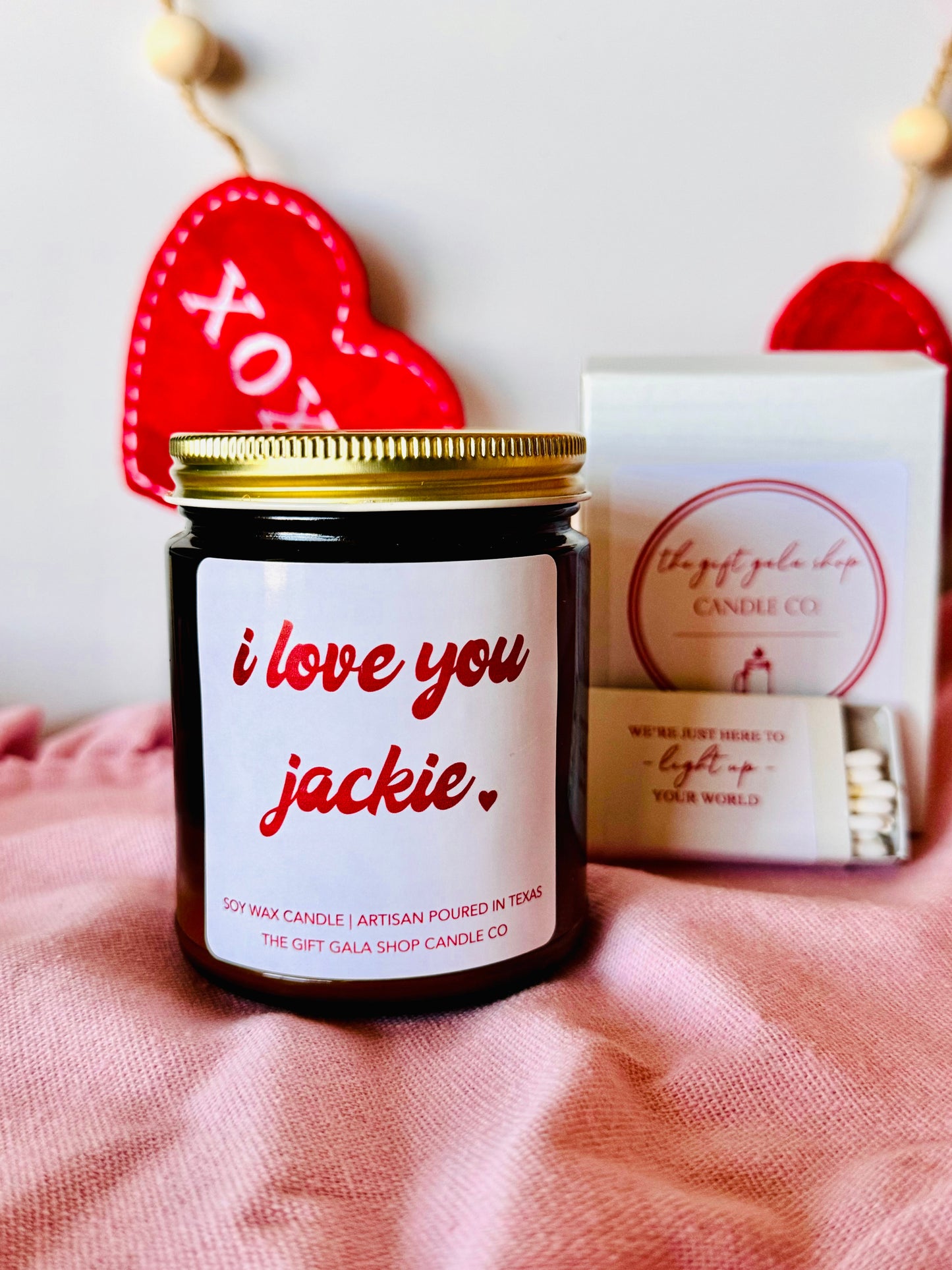 I Love You Personalized Valentines Day Candle | Valentines Gift Ideas Soy candle Thegiftgalashop