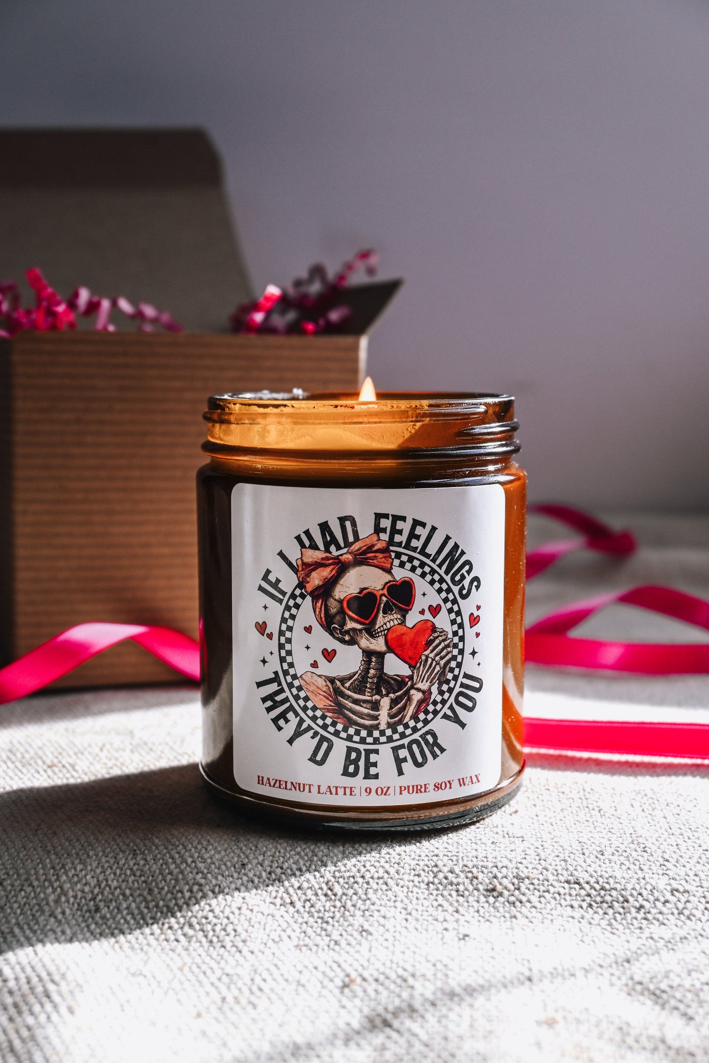 If I Had Feelings They'd Be for You Candle | Funny Single Girl Valentines Gift | 8 oz Hazelnut Latte Soy Candle | Valentines Scented Candle The Gift Gala Shop Candle Co.