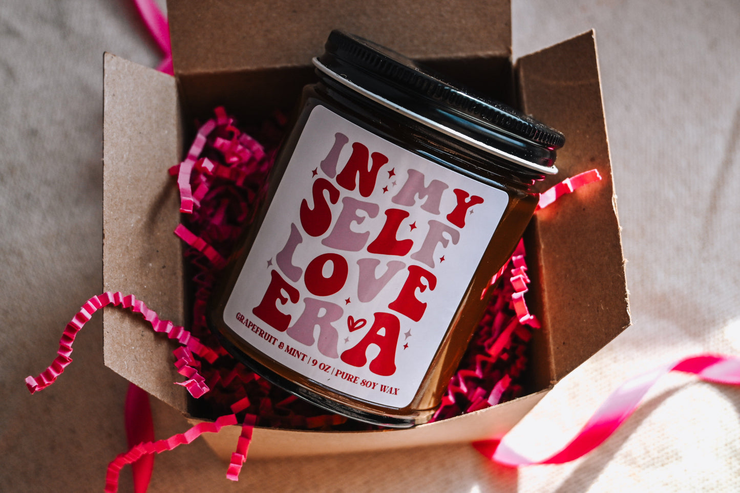 In My Self Love Era Candle | Cute Valentines Day Decor | 8 oz Grapefruit Mint Soy Candle | Non Toxic Scented Candle The Gift Gala Shop Candle Co.