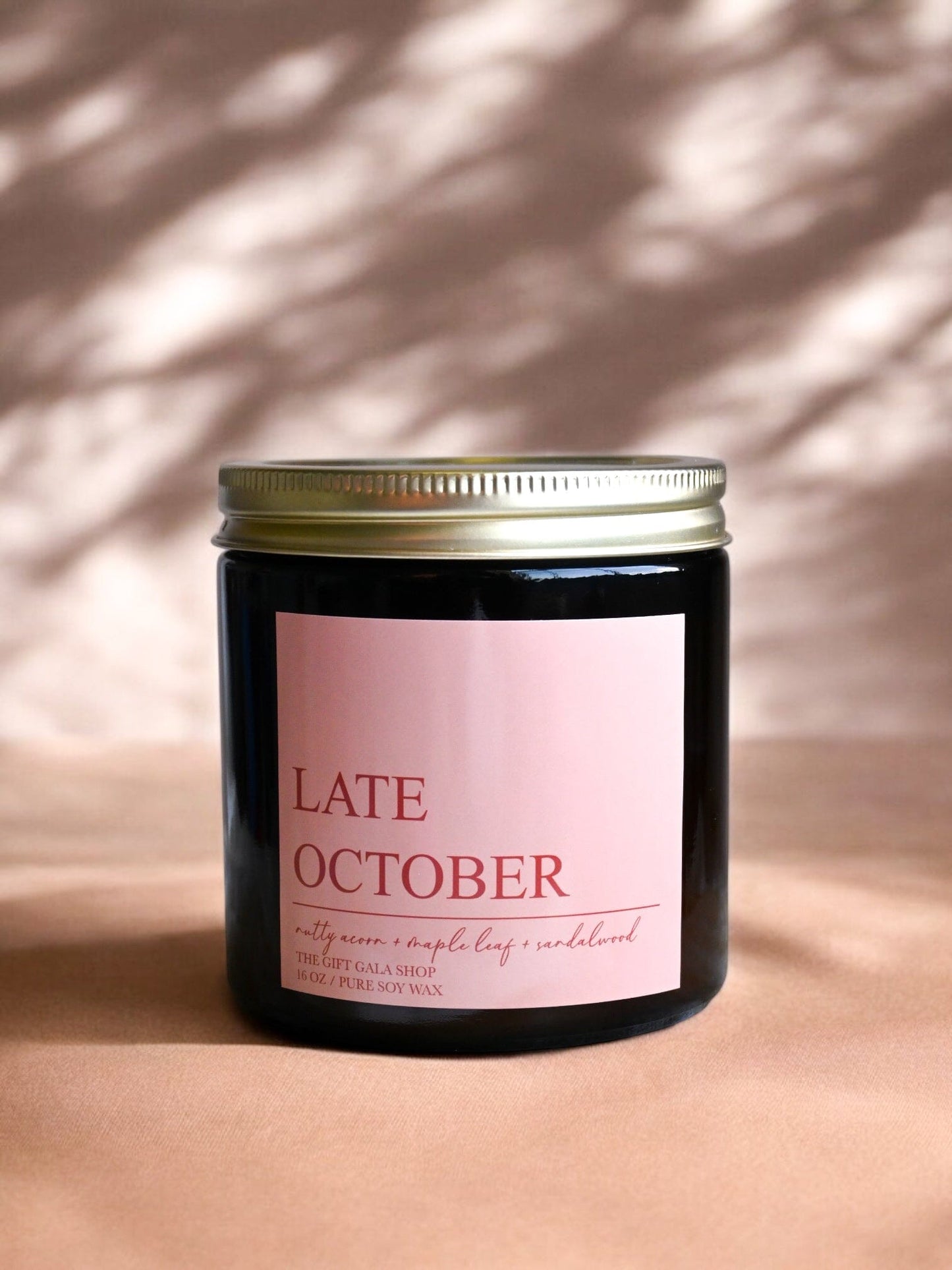 Late October Fall Soy Candle – Maple Leaf, Acorn & Plum | Woven Autumn Collection | 16 oz Soy candle The Gift Gala Shop Candle Co.