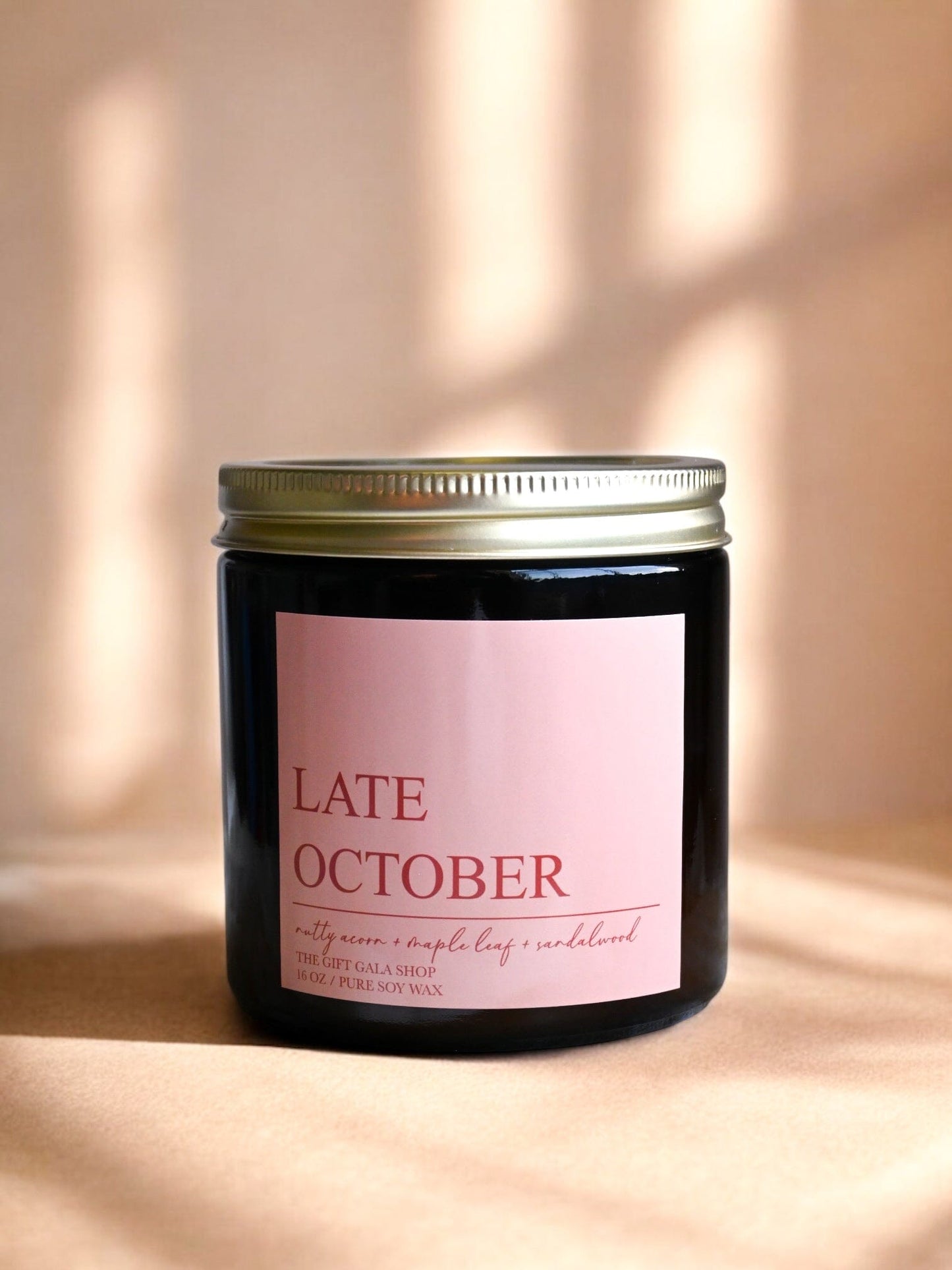 Late October Fall Soy Candle – Maple Leaf, Acorn & Plum | Woven Autumn Collection | 16 oz Soy candle The Gift Gala Shop Candle Co.