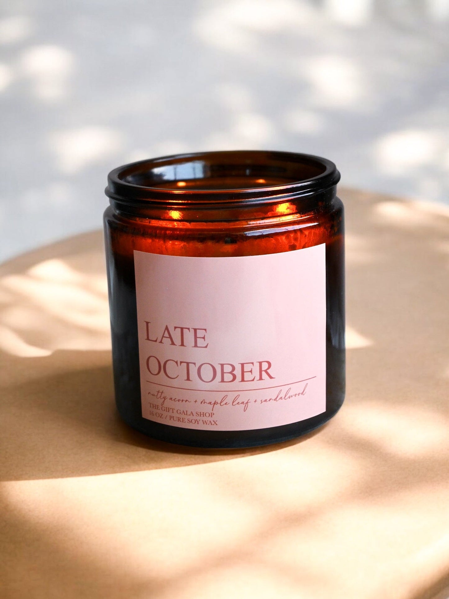 Late October Fall Soy Candle – Maple Leaf, Acorn & Plum | Woven Autumn Collection | 16 oz Soy candle The Gift Gala Shop Candle Co.