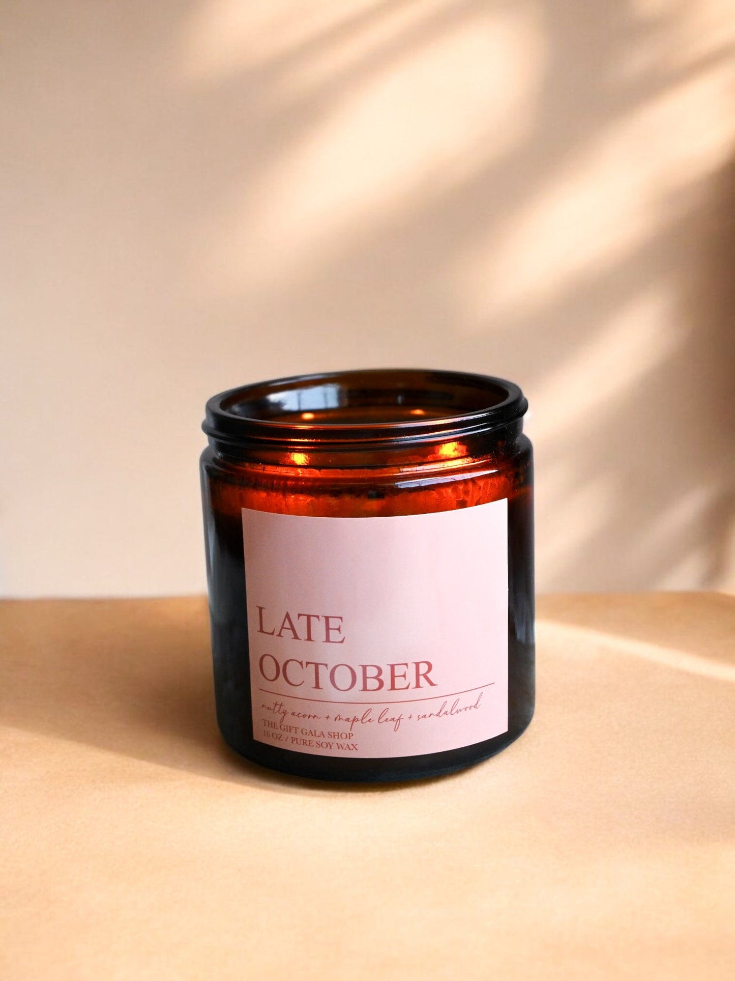 Late October Fall Soy Candle – Maple Leaf, Acorn & Plum | Woven Autumn Collection | 16 oz Soy candle The Gift Gala Shop Candle Co.