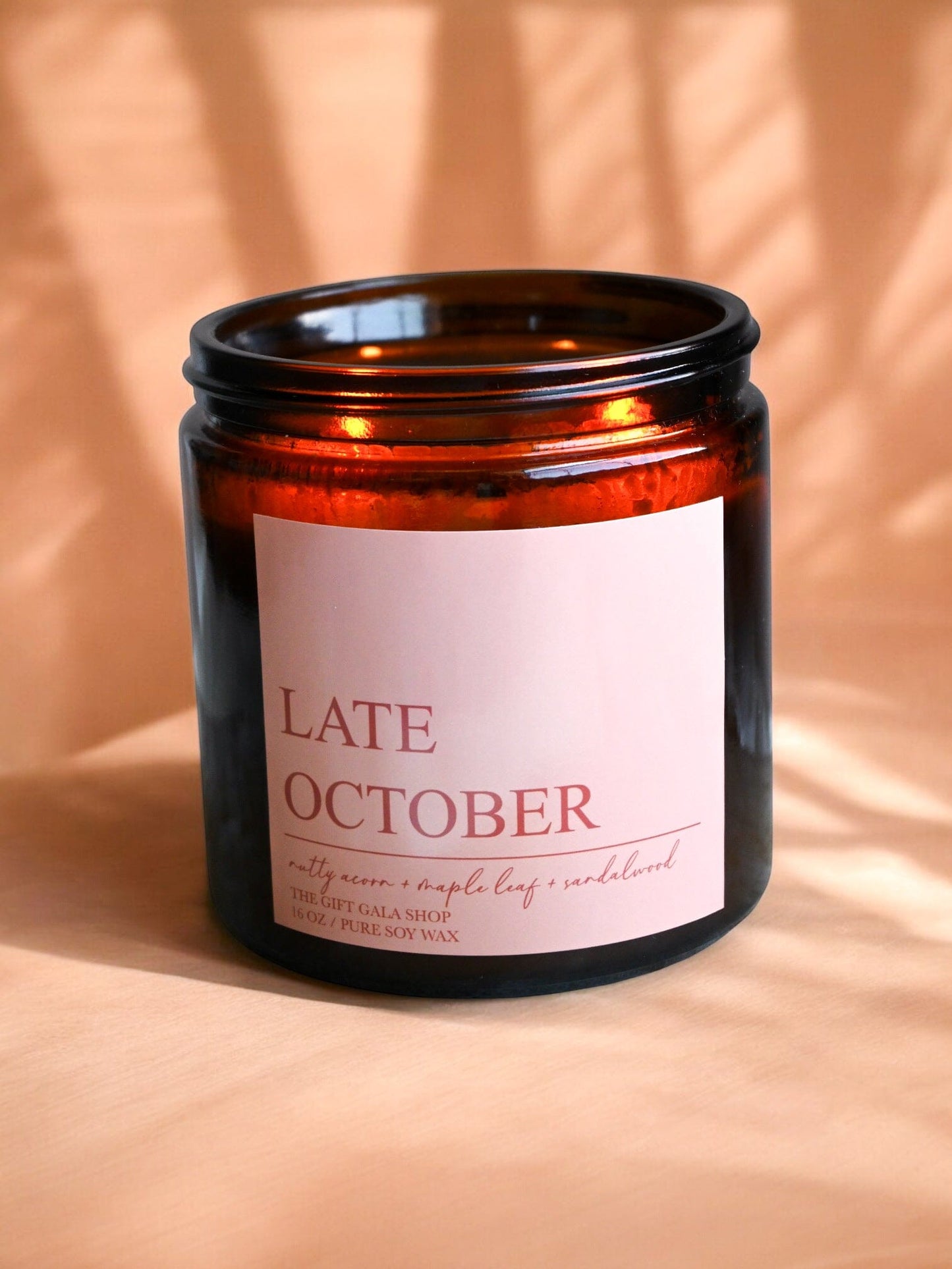 Late October Fall Soy Candle – Maple Leaf, Acorn & Plum | Woven Autumn Collection | 16 oz Soy candle The Gift Gala Shop Candle Co.
