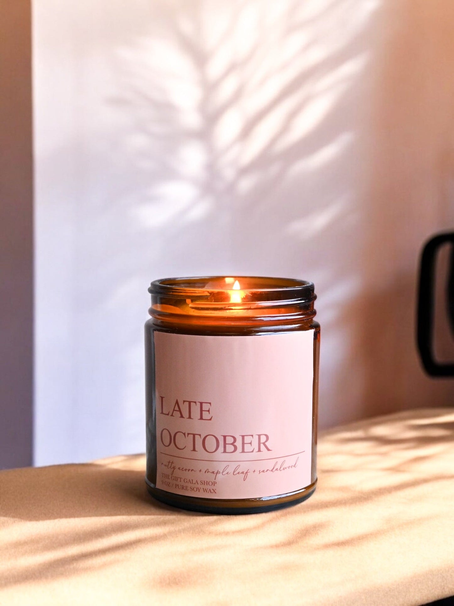 Late October Fall Soy Candle – Maple Leaf, Acorn & Plum | Woven Autumn Collection | 9 oz Soy candle The Gift Gala Shop Candle Co.