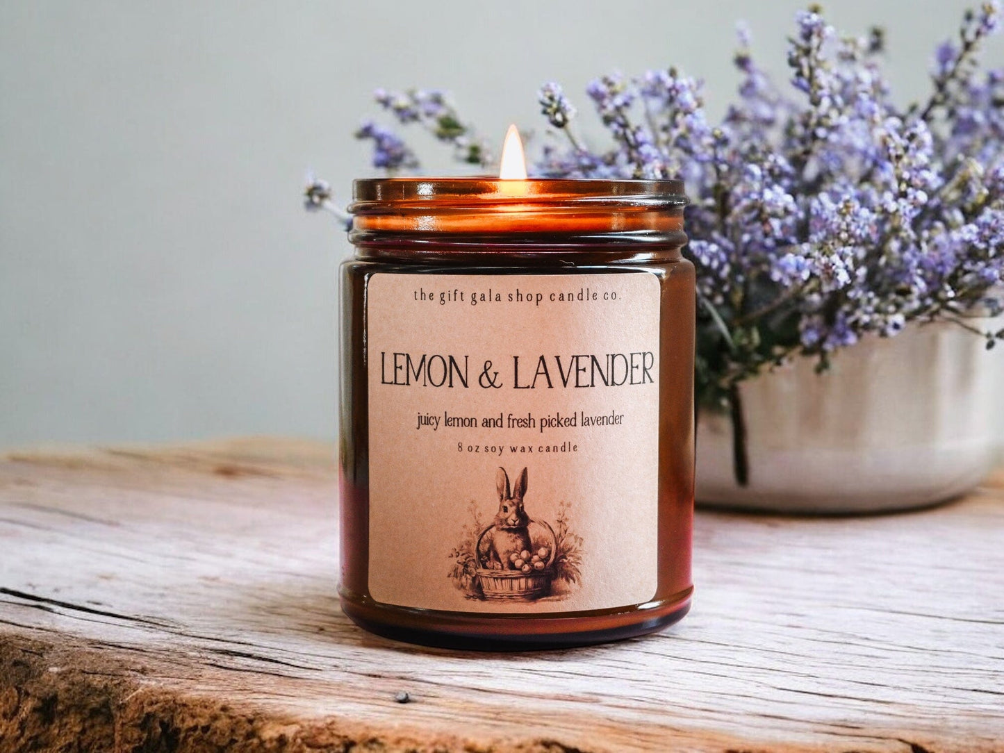 Lemon Lavender Scented Soy Candle for Easter | Best Candles for Primitive Spring Decor | Easter Basket Gift for Grandma, Mom, Teen, Friend, Host The Gift Gala Shop Candle Co.
