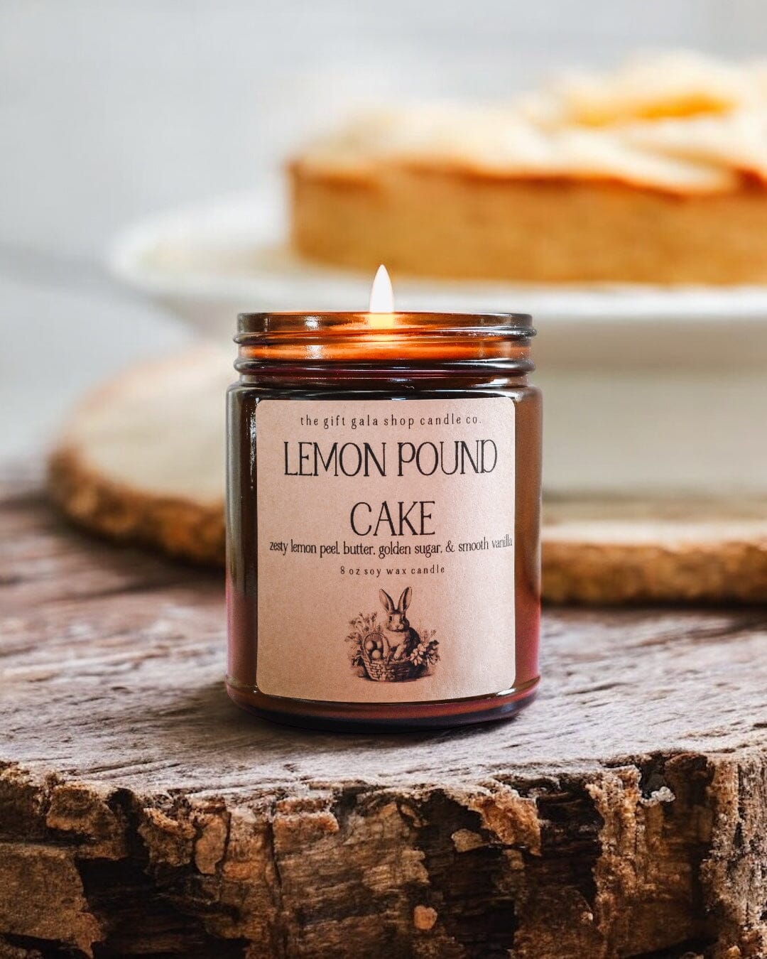 Lemon Pound Cake 8 oz Scented Soy Candle | Farmhouse Easter Table Decor | Best Natural Home Fragrance The Gift Gala Shop Candle Co.