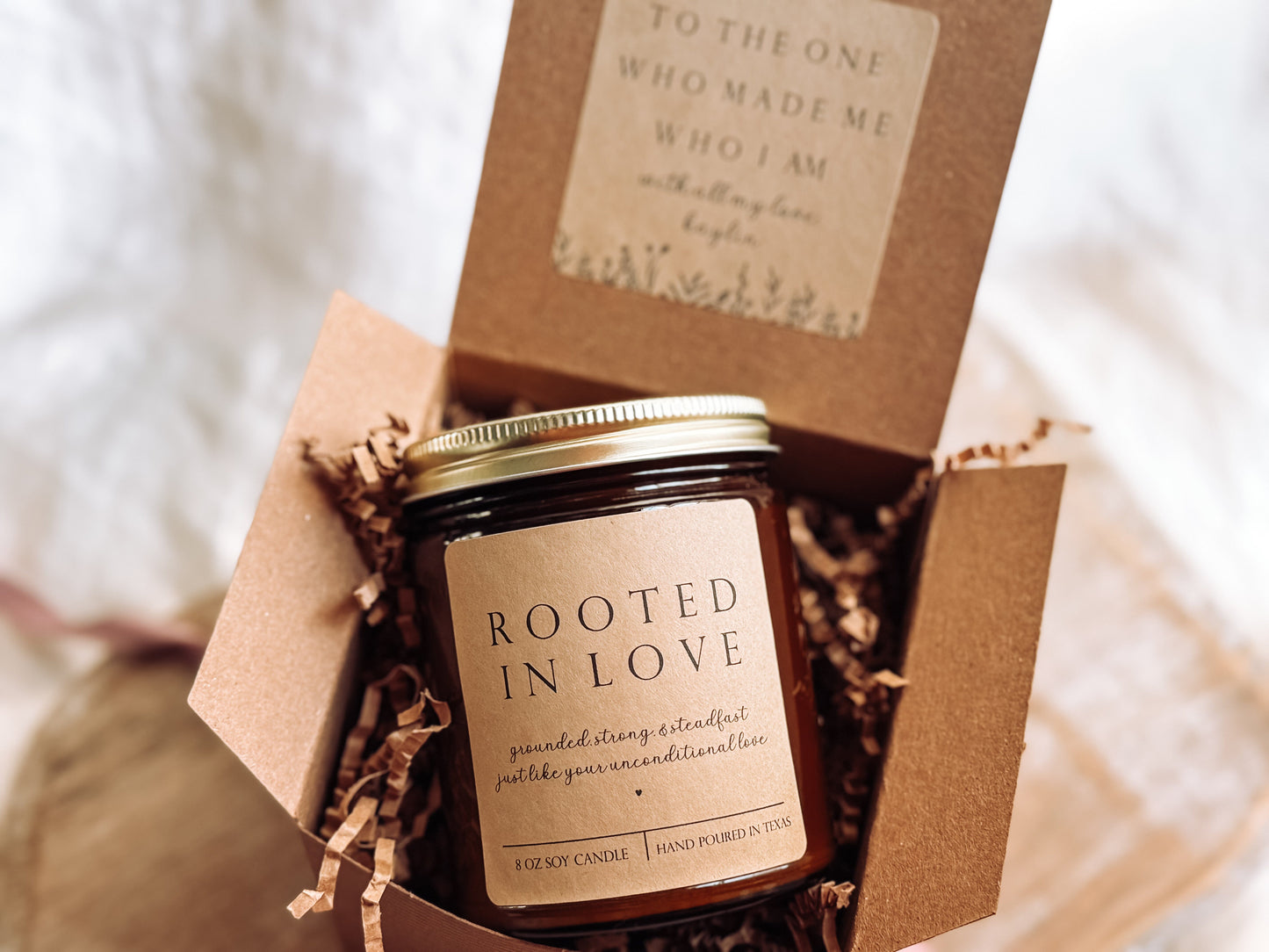 Letters To Mom Scented Candle, Handmade 8 oz Amber Jar Non-Toxic Candle, Personalized Gift Box for Mothers Day The Gift Gala Shop Candle Co.