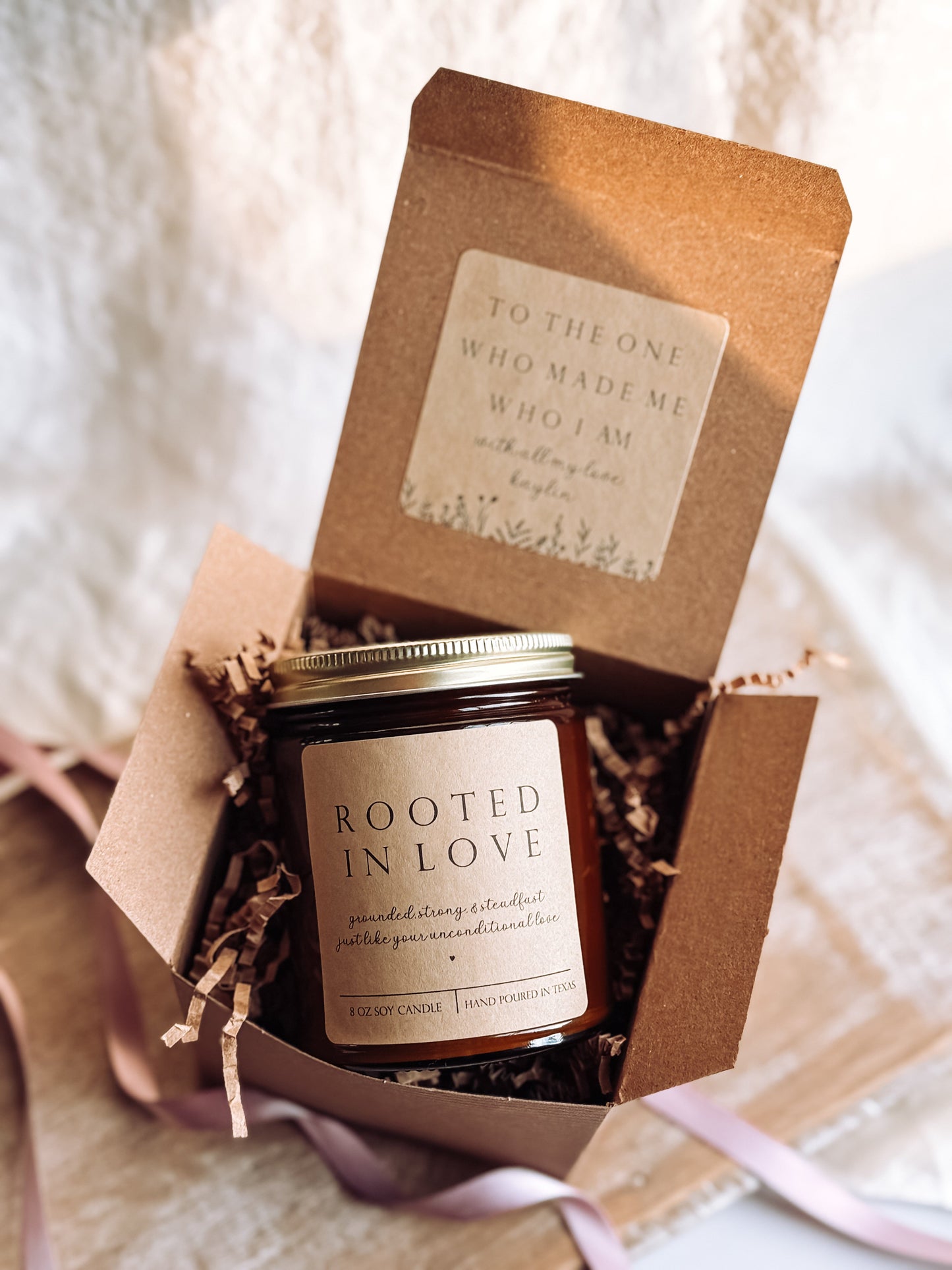 Letters To Mom Scented Candle, Handmade 8 oz Amber Jar Non-Toxic Candle, Personalized Gift Box for Mothers Day The Gift Gala Shop Candle Co.