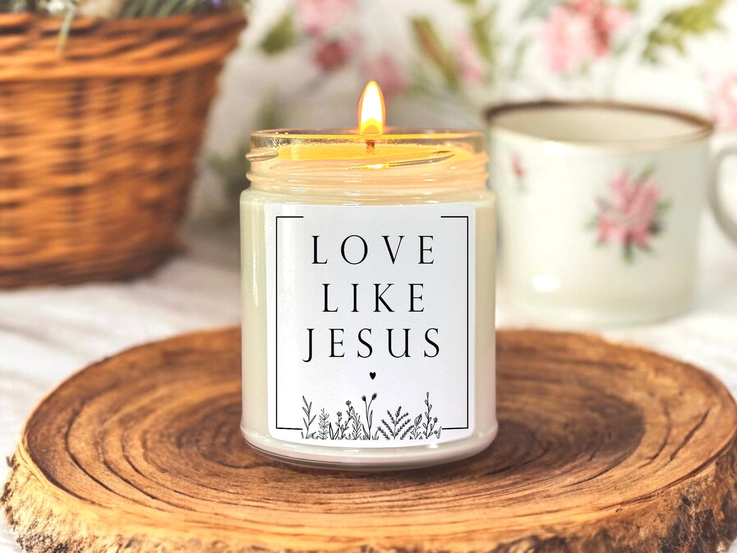 Love Like Jesus Candle | Christian Gift for Women | Faith-Based Self-Care Candle | Easter Cottagecore Soy Candle | Handmade Inspirational Gift The Gift Gala Shop Candle Co.