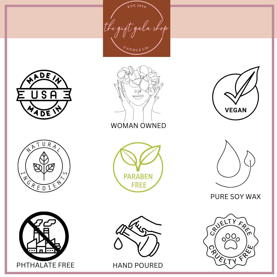 all natural ingredient list for the gift gala shop candle company candles