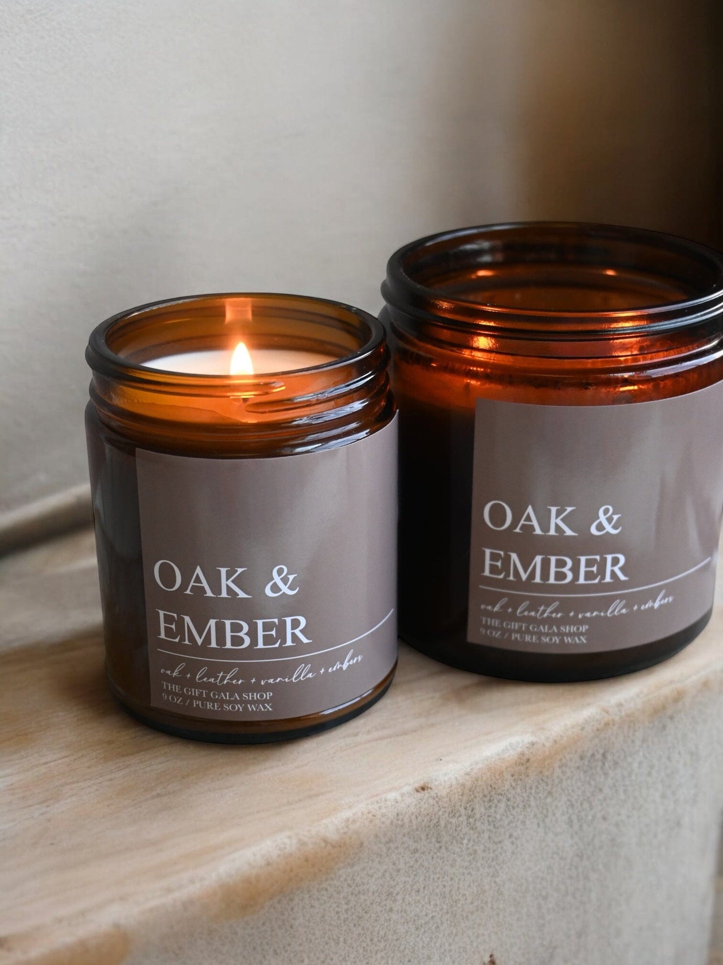 Oak and Ember Fall Candle – White Oak, Vanilla & Whiskey | Woven Autumn Collection | 9 oz Soy Candle Soy candle The Gift Gala Shop Candle Co.