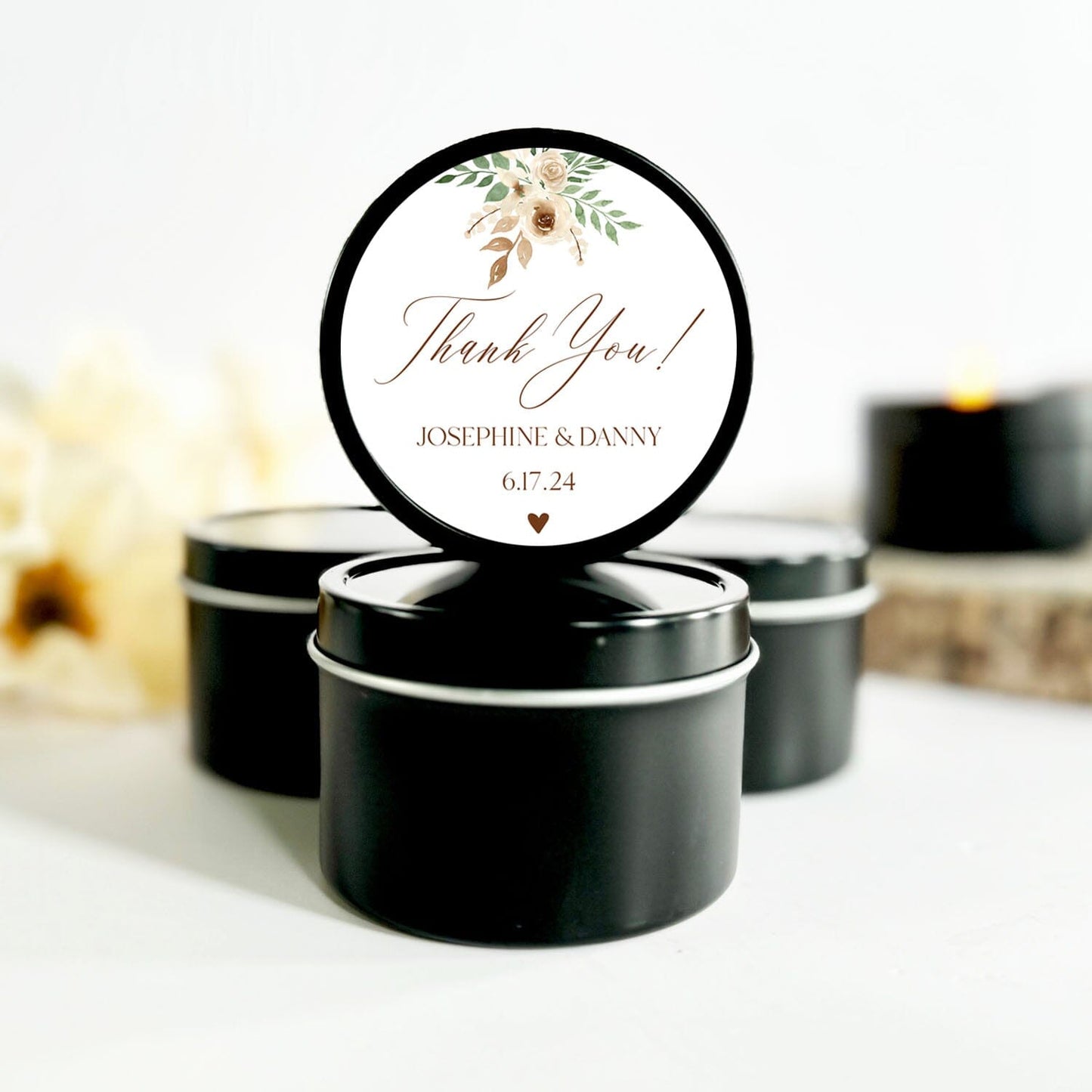 Rustic Wedding Favor Candles for Fall | Bulk Wedding Favors for Guests | The Gift Gala Shop Candle Co. Candle Favors The Gift Gala Shop Candle Co.