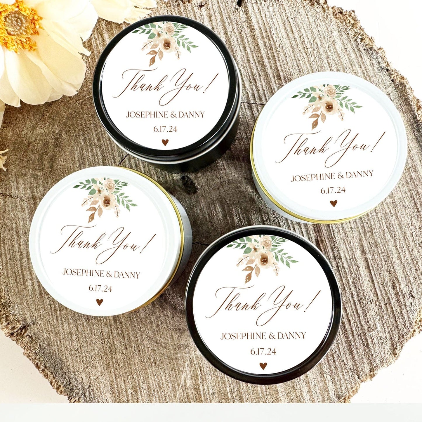 Rustic Wedding Favor Candles for Fall | Bulk Wedding Favors for Guests | The Gift Gala Shop Candle Co. Candle Favors The Gift Gala Shop Candle Co.